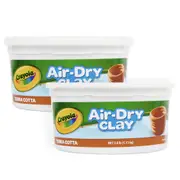 2x Crayola Kids/Childrens Creative Air Dry Modelling Clay 1.1kg Terracotta 36m+