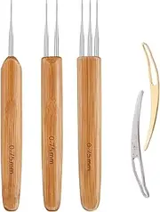 Dreadlock crochet hook tool, 3 PCS Dreadlock Crochet Hooks for Hair, loc tools for dreads, loc crochet needle, Durable 0.75mm Dreadlock Crochet Needle with Interlocking Tool for Locs, Excellent for Maintaining Real Dread Loc
