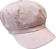 [Jeamis] Linen Basque Bakerboy Hat Cap Curved Peak Newsboy Beret Hat