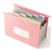 Wheat Straw Expanding Hanging File Folders,1.2" Accordion Pockets File