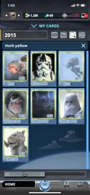 Star Wars Card Trader - Battle of Hoth 2015 - Yellow / Epic - 7 Card Digital Lot