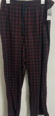 ⚡️Nautica Men's Super Soft Fleece Sleepwear Pants, Red Plaid (Size XL)