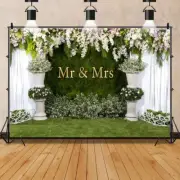 7x5ft Arch Wedding Flowers Backdrop Mr & Mrs Engagement Marry Photography Ban...