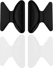 eMagTech 10 Pairs Butterfly Adhesive Nose Pads 1.8mm Eyeglass Nose Pads for Reading Glasses Sunglasses Spectacles (5 Pairs Black + 5 Pairs Clear)