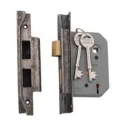 6157 Mortice Lock 5 Lever Rebated Rumbled Nickel CTC57mm Backset 57mm