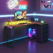 L Shaped Gaming Desk Convertible Computer Desk with Monitor Stand Corner Desk Ga