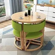 Round Dining Table and Chair Set for Lounge Living Room Office Reception Negotiation Table and Chair Combination for Leisure Area Home Balcony Small Round Table in Barrel Orange Color Modern