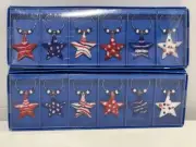 2 Pier 1 Imports Wine Glass Drink Charms Holiday Patriotic July 4th Set of 6
