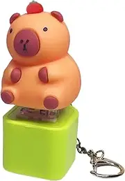 Capybara Keyboard Fidget Toy, Cute Cartoon Capybara Fidget Toy, Animal Keychain, Animal Stress Reliever with Sound & Lights, Funny anxietys Relief Toy
