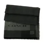 COACH 經典馬車LOGO莫代爾混棉方巾圍巾(黑)