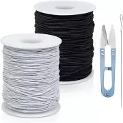 2 Rolls Elastic Bracelet String Total 330 Feet,1.0Mm,1.2Mm,1.5Mm Elastic Beading