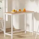 Kitchen Cafe Bar Table Dining Desk Solid Wood Legs Furniture With Rounded Edges