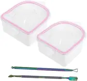 WRITWAA 1 Set Nail Soak Bowls for Manicure and Nail Art Dual Hand Washing Basin for Home and Salon Use