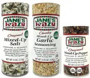 Jane's Krazy Mixed Up Seasonings Variety Pack of 3 - Mixed-Up Salt Pepper and...