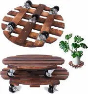 2 Pack Plant Caddy with 5 Wheels, 14" + 12" Rolling Plant Stand 220 LB Heavy