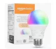 Amazon Basics Smart A19 LED Light Bulb, Color Changing, 9W (60W Equivalent)