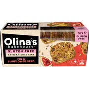 Olina's Bakehouse Gluten Free Sunflower Seed & Fig Cracker 100g