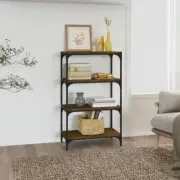 Brown Oak Book Cabinet 60cm x 33cm x 100cm Engineered Wood and Steel Storage