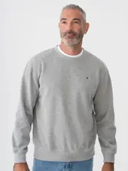 Mens Rib Crew Neck Pullover Grey