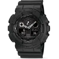 在飛比找momo購物網優惠-【CASIO 卡西歐】G-SHOCK 霧面黑液晶雙顯電子腕錶