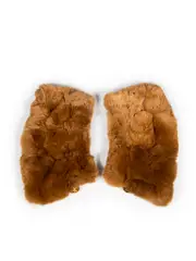 Brown Rabbit Fur Wrist Warmers