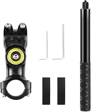 Motorcycle Bike Handlebar Clamp Mount, Aluminum Invisibles Selfie Stick Compatible with INSTA360 X2 X3, Articulating Camera Mount Clamp for Shooting Bike Video