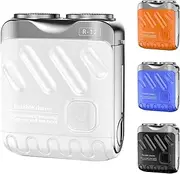 R-12 Mini Electric Shaver for Men, 2025 New Portable Waterproof Beard Shaver with Suitcase Design, Travel-Friendly Men's Shaving Razor (White)