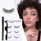 Natural Wispy Long Reusable False Lashes Extension Magnetic Eyelashes Easy Wear