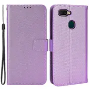 For Oppo A7/ax7/a5s/ax5s/a12 Diamond Texture Pu Leather Case Wallet Stand Mobile Phone Cover
