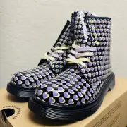 dr martens 1460 PATENT HEART PRINTED LACE UP BOOTS