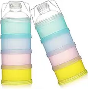 Milk Powder Dispenser Snacks Portable Box Portable Baby Milk Powder Container for 4 Layers - 2 Pieces Formula Milk Powder Supply, Infant Food Box for Outdoor Travel/Night Time Nursing