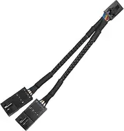 RGB Corsair Lighting Extension Cable 3.39 inches 1 to 2 Splitter Cable 4-Pin Male to Dual Female Used for Fan Hub Splitter Adapter Cable Black
