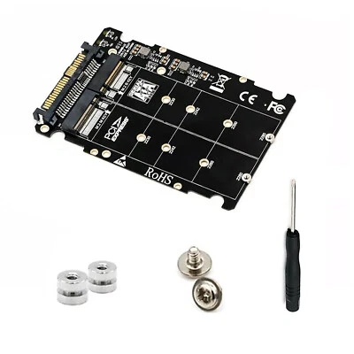 2 in 1 M.2 NVME SSD Key M + NGFF SATA SSD Key B to U.2 SFF-8639 Adapter Car