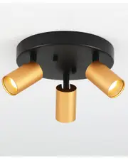 VidaLite Shura Black 3-Light Round Ceiling Light with Adjustable Heads