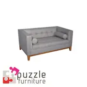 Calvin 2 Seater in Cadet Grey Fabric lowline Contemporary Sofa