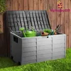 Gardeon Outdoor Storage Box 290L Lockable Garden Container Deck Toy Shed Black