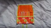 Clover Crochet Hooks Set of 7 in Handmade Caddy 0.6mm to 1.75mm