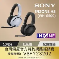 在飛比找momo購物網優惠-【SONY 索尼】INZONE H5 無線耳罩式電競耳機 W