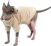 UOSIA Sphynx Cats Shirt Hairless Cat Pajamas Jumpsuit Turtleneck Cotton Soft Pullover Kitten T-Shirts with Sleeves for Sphynx Cornish Rex, Devon Rex, Peterbald