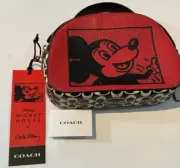 Coach (C6977) Mickey Mouse X Keith Haring Serena Leather Satchel Handbag Purse