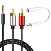 New Style Type C to 3.5mm Jack Audio Adapter + Excellent RCA Cable for OnePlus 9