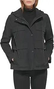 [Calvin Klein] Women's Water Resistant Patch Pockets Back Logo Detailanorak