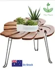 WOODEN FLOWER PLANT DISPLAY STAND SHELF MONSTERA LEAF COFFEE TABLE SIDE END SOFA
