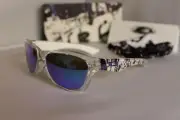 New Oakley "Sold Out" Jupiter Sunglasses Clear/Violet Iridium 24-206