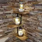 3 Tier Ledge Corner Shelf Modern Floating Wall Shelves Storage Display Shelving