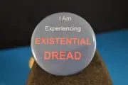 "EXISTENTIAL DREAD" Lot of 12 BUTTONS blue pinback pin badge NEW!philosophy book