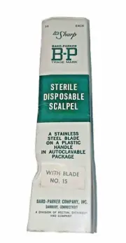 Bard Parker DISPOSABLE STERILE SCALPEL Blade No. 15 Box of 10 Vintage NOS Sealed