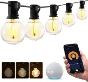 Smart Outdoor String Lights, 75Ft G40 Globe Patio Lights with 34 Dimmable LED Bu