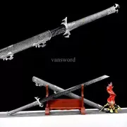 High Manganese Hand Forged Chinese Tang Dynasty Dao 唐刀 Sharp With Black Blade.