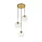 Unbranded Pendant Light Hardwired Metal Incandescent Brass W/ Clear Glass Shade